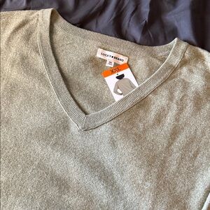 Lucky Brand Olive V-Neck Super Soft Pullover Sweater XXL